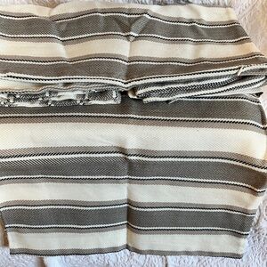 Striped Cream and Gray Pillow Set